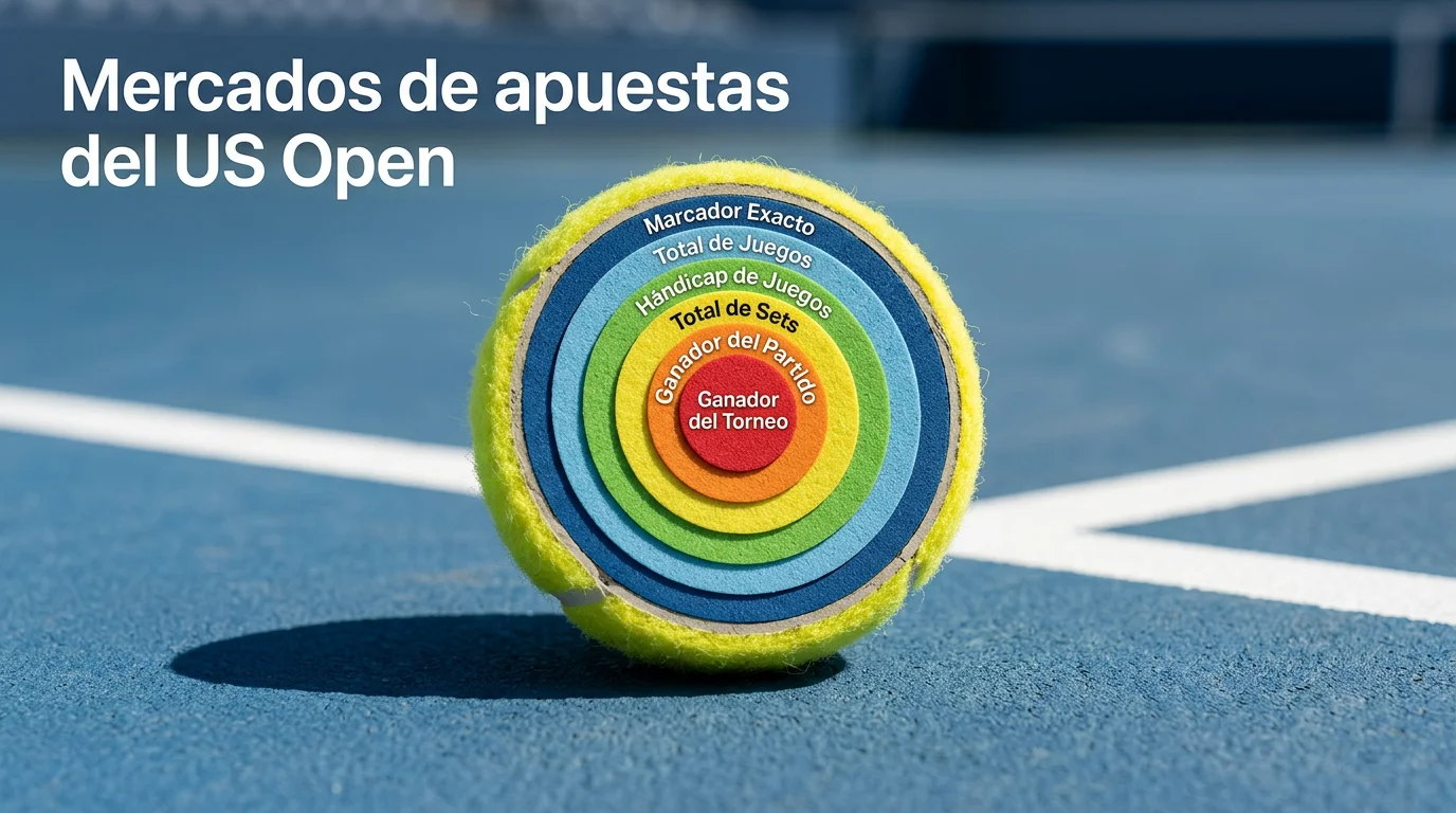 Mercados de apuestas del US Open de tenis con hándicap y over under